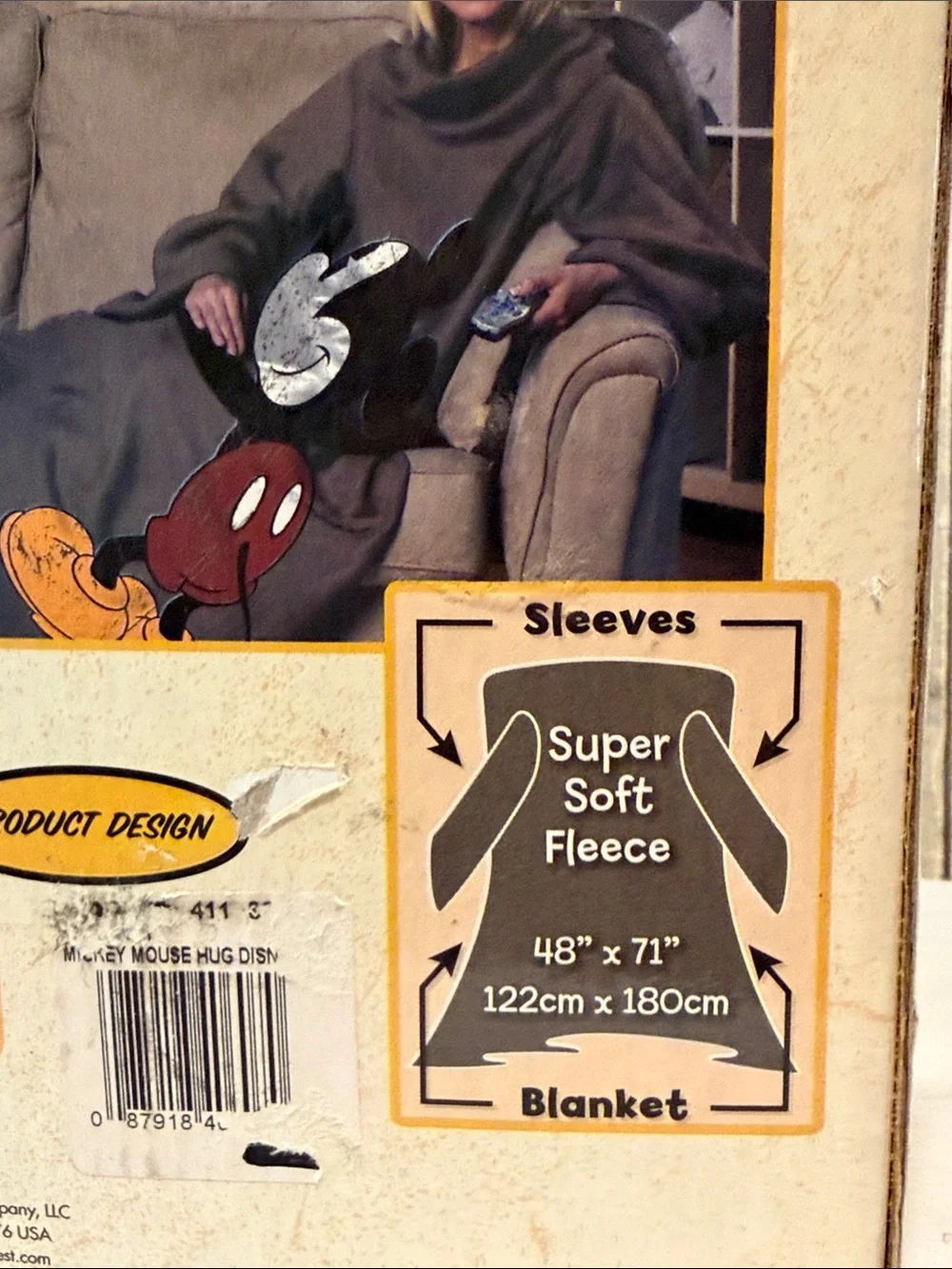 Disney Mickey Mouse Graphic Wearable Blanket With Sleeves
